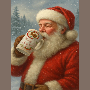 VTG Music Box Merry Xmas Silent Night Coffee Mug Tea Cup Sankyo JPN.